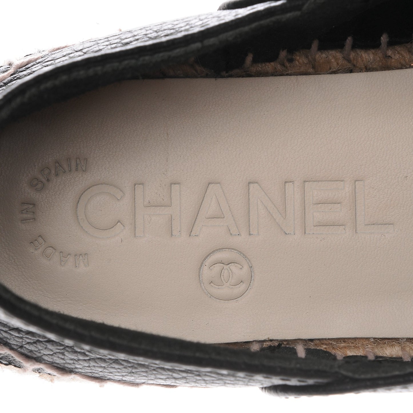 Grained Calfskin CC Espadrilles 35 Black