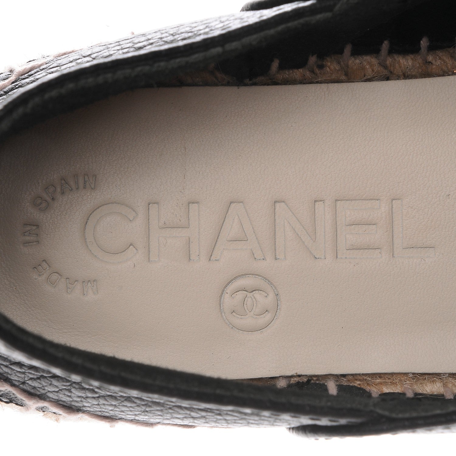 Chanel Grained Calfskin CC Espadrilles 35 Black 7 of 8
