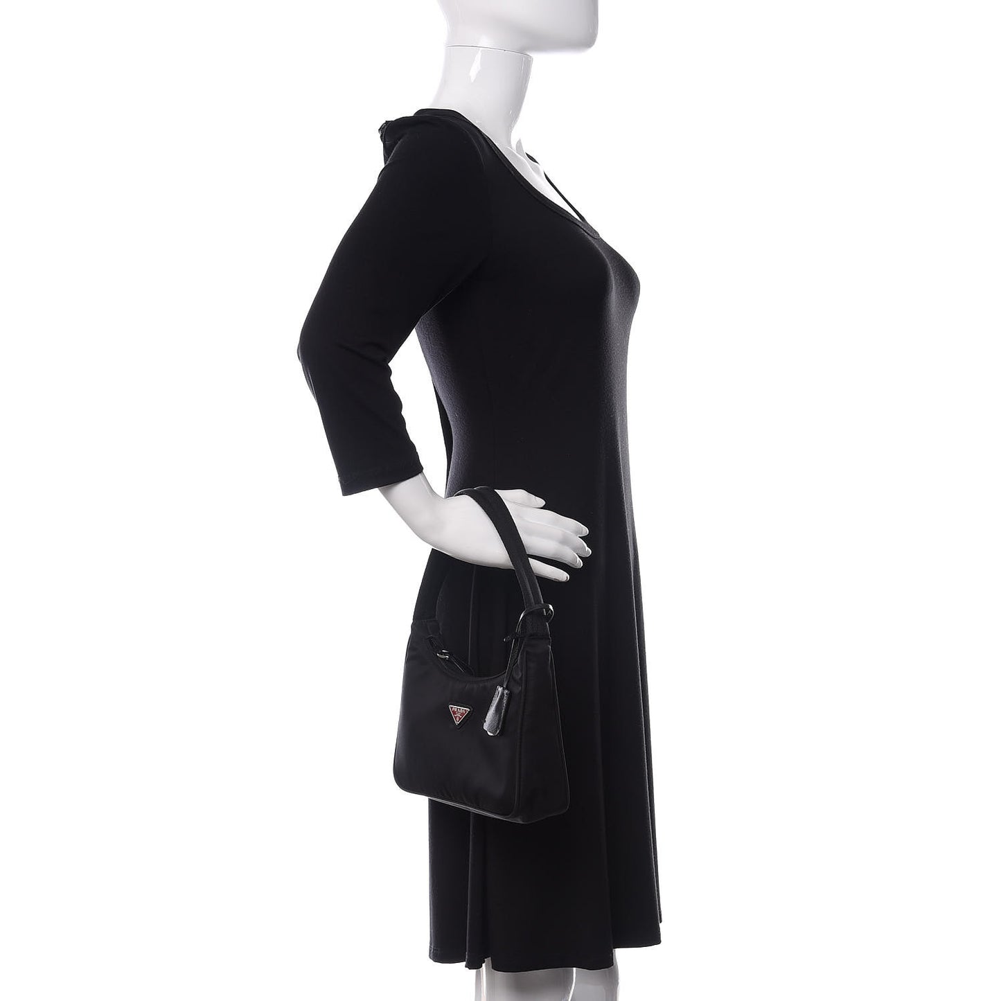 Tessuto Nylon Saffiano Lunar New Year Mini Re-Edition 2000 Bag Black Fuoco