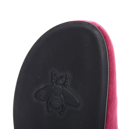 Gucci Softy Velvet Malaga Kid Womens Horsebit River Slippers 37.5 Light Raspberry Rose 9 of 10