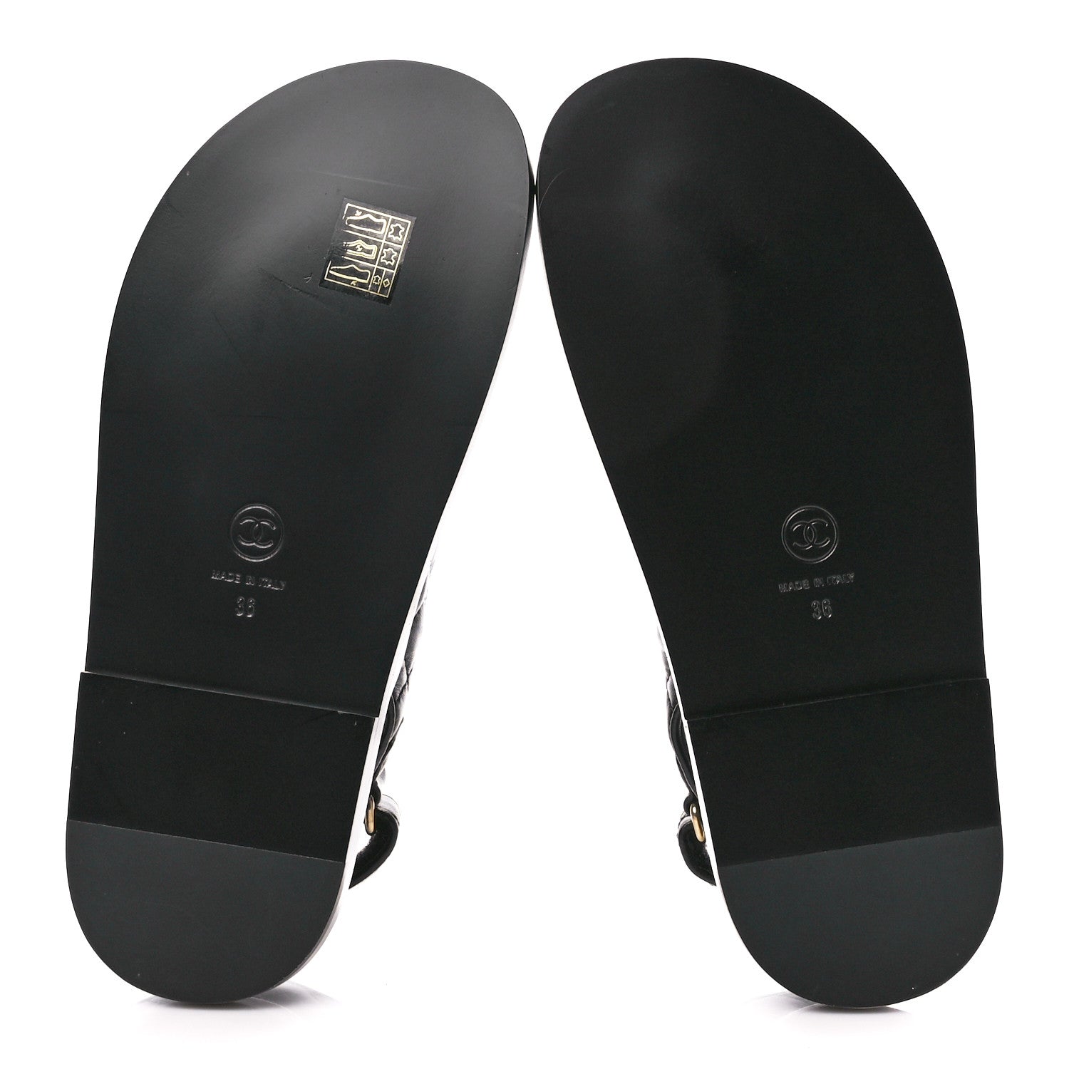 Chanel Lambskin Velcro Dad Sandals 36 Black 5 of 9