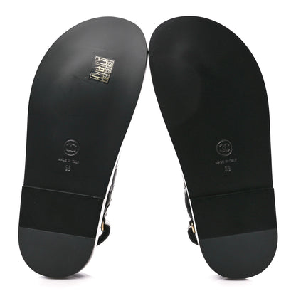 Chanel Lambskin Velcro Dad Sandals 36 Black 5 of 9