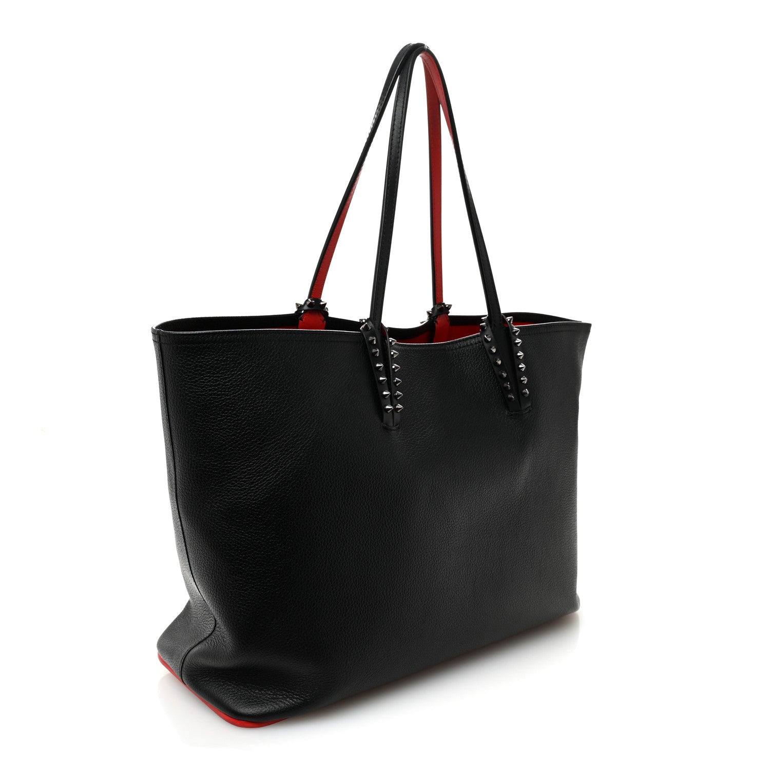 Christian Louboutin Calfskin Spikes East West Cabata Tote Black 4 of 11