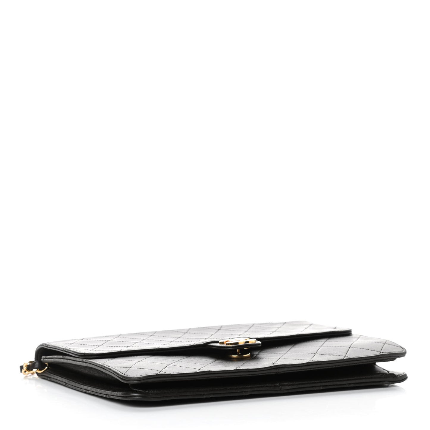 Lambskin Quilted Medium Single Flap Black