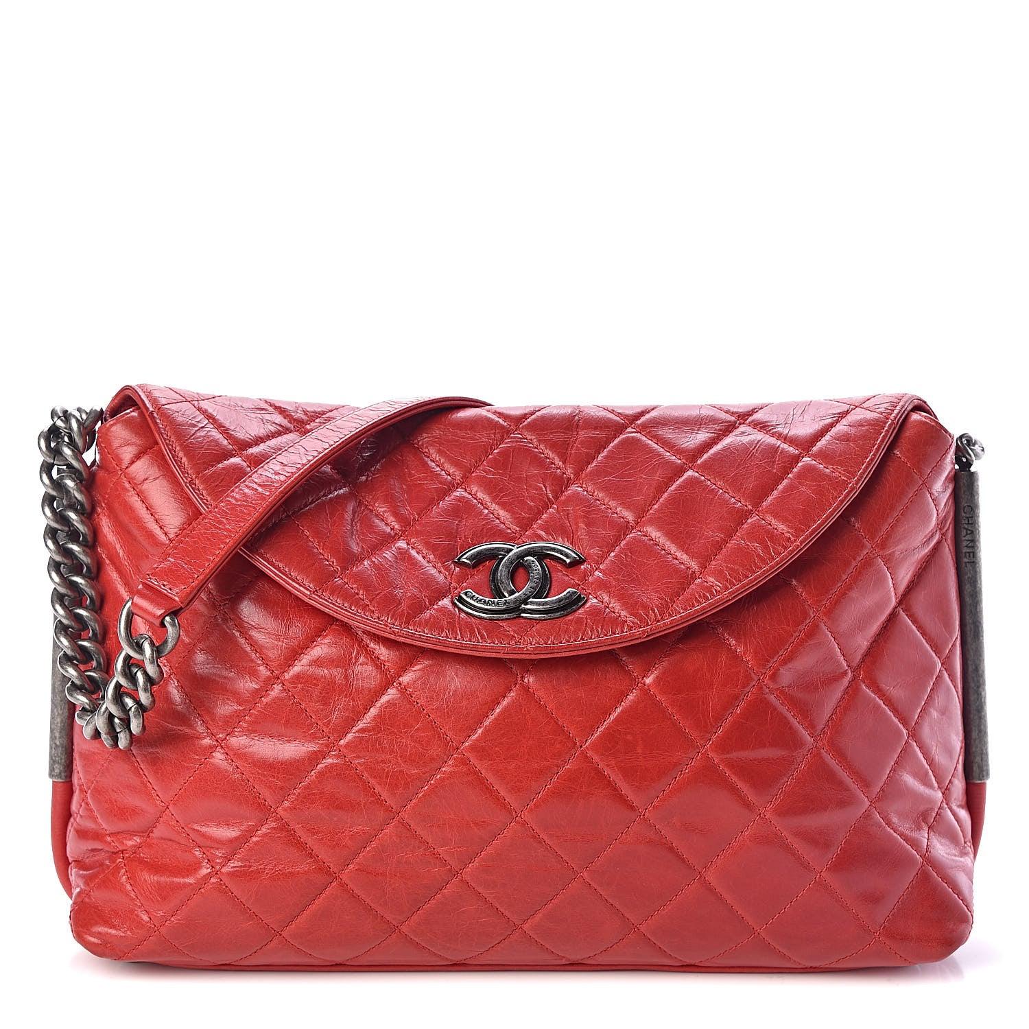 Chanel Glazed Calfskin Hobo Red 1 of 10