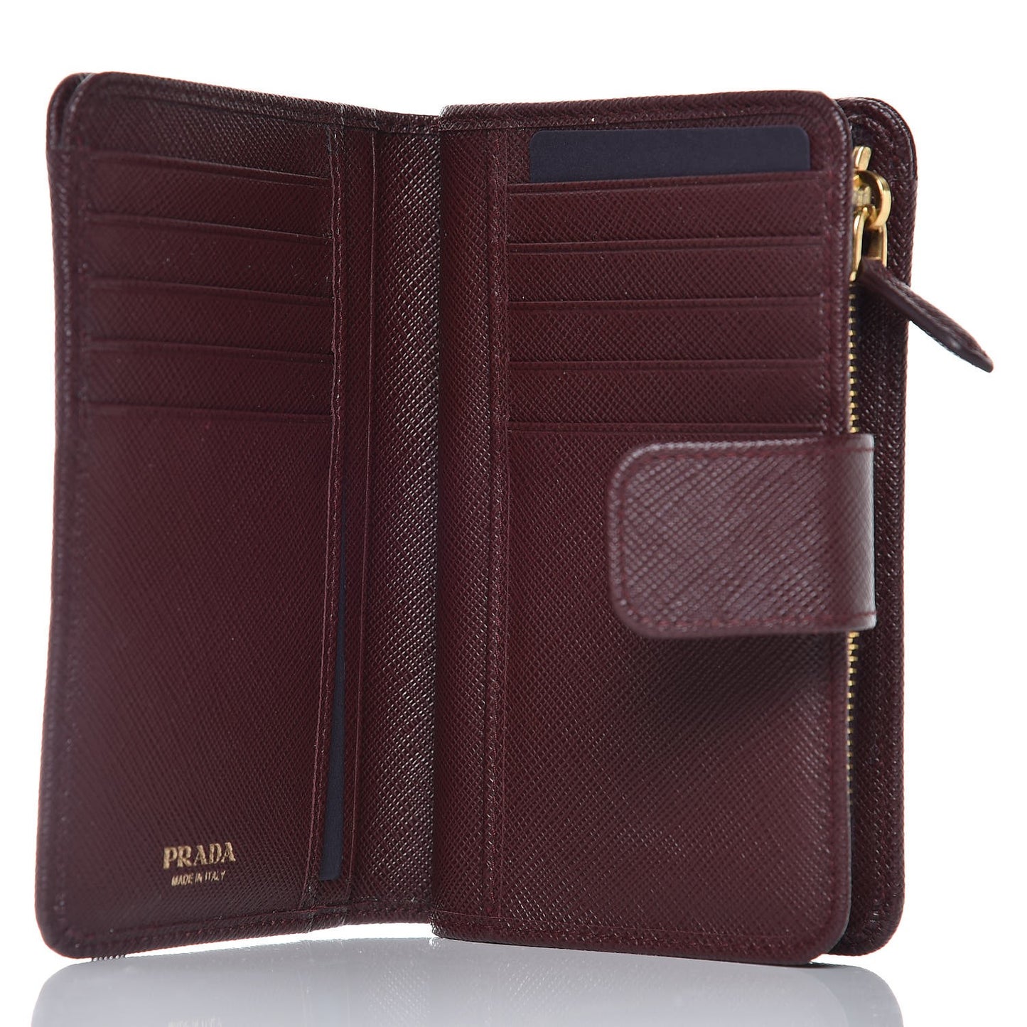 Saffiano Metal Compact Wallet Granato