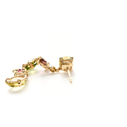 David Yurman 18K Yellow Gold Multi-Stone Diamond Chatelaine Drop Earrings 5 of 5