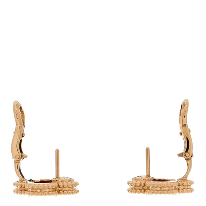 Van Cleef & Arpels 18K Yellow Gold Carnelian Vintage Alhambra Earrings 3 of 5