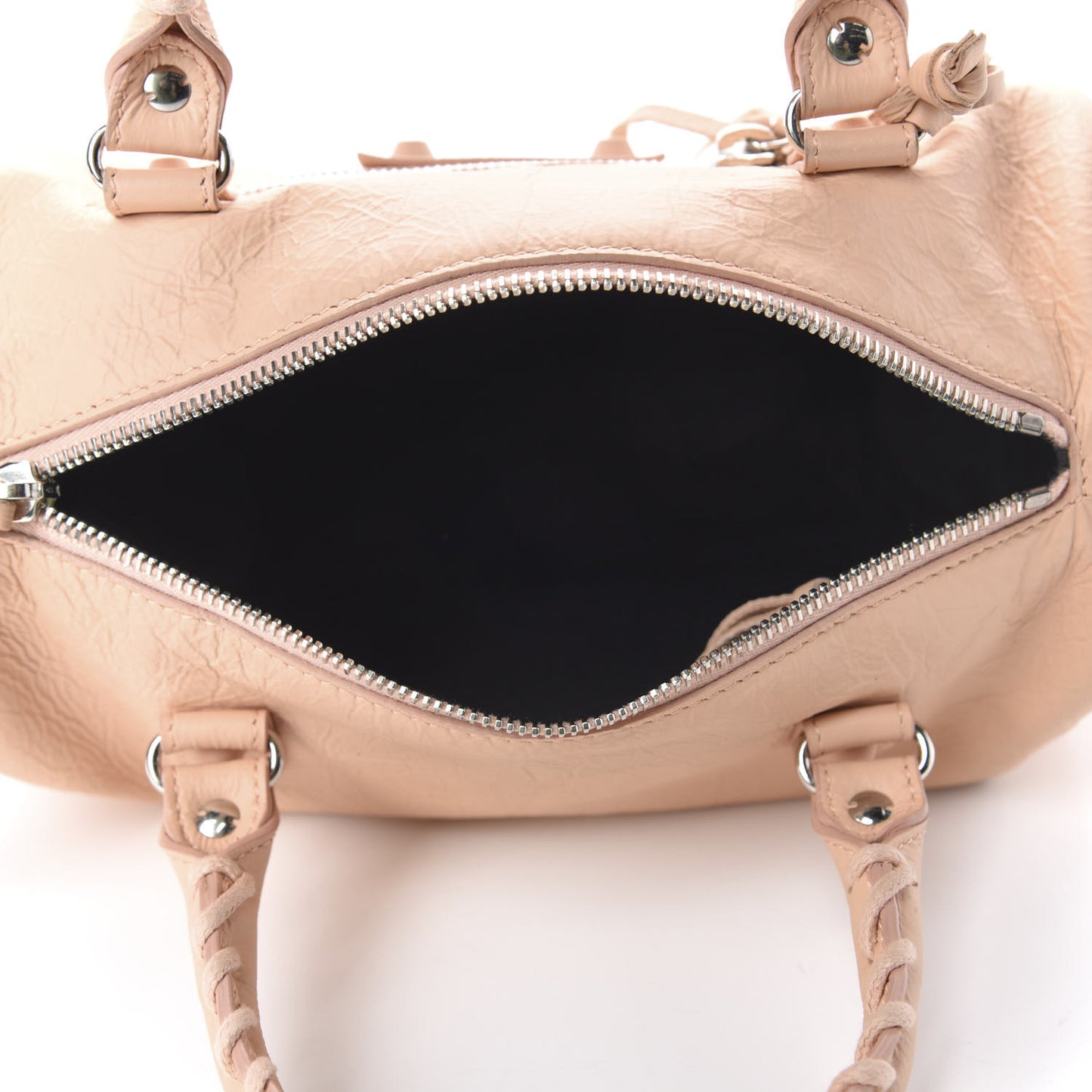 Matte Goatskin Rubber Covered Classic Hardware Mini Twiggy Rose Poudre