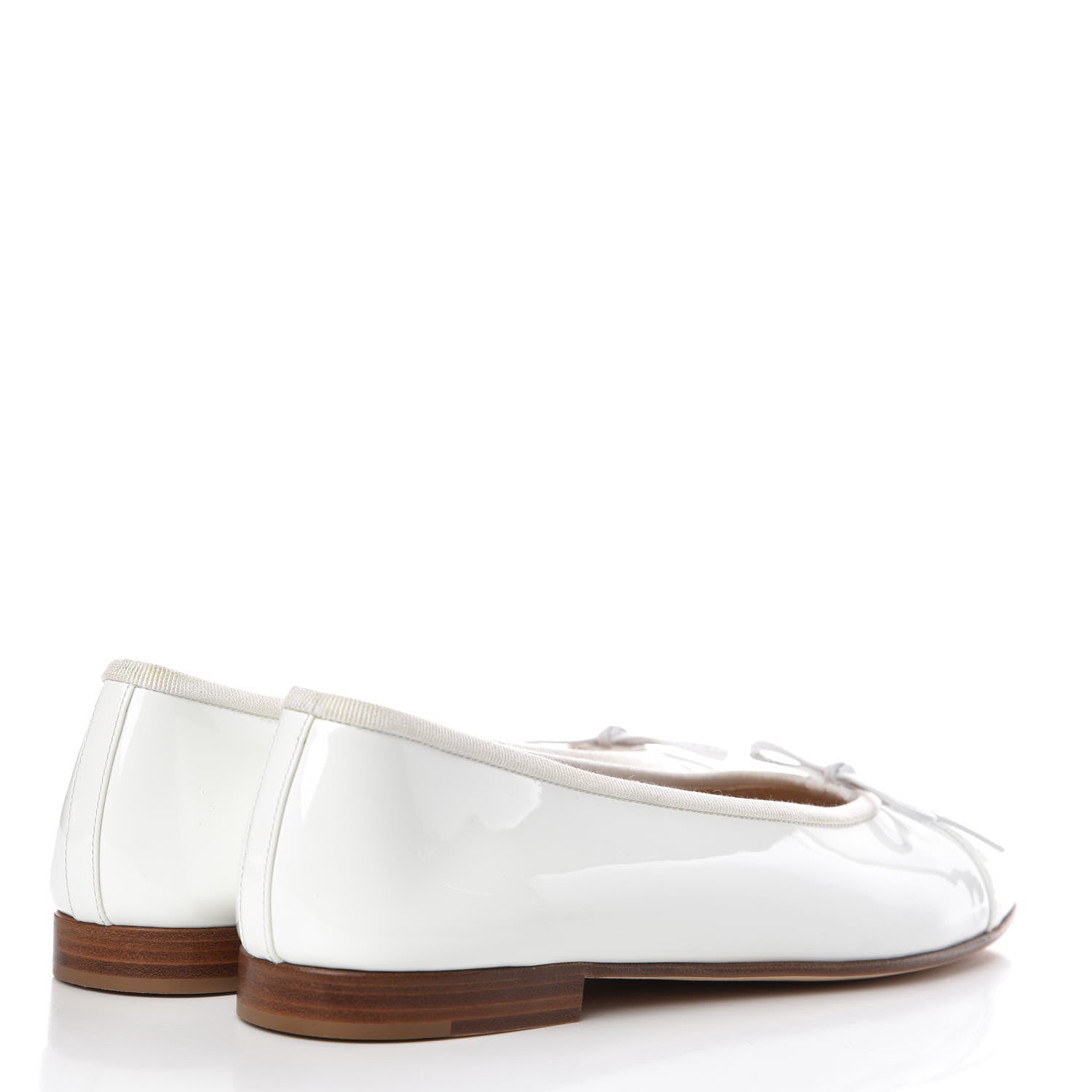 Chanel Patent CC Cap Toe Ballerina Flats 39.5 White 4 of 9