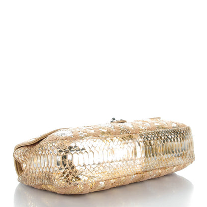 Chanel Python Crochet Soft and Chain Maxi Flap Gold 4 of 8