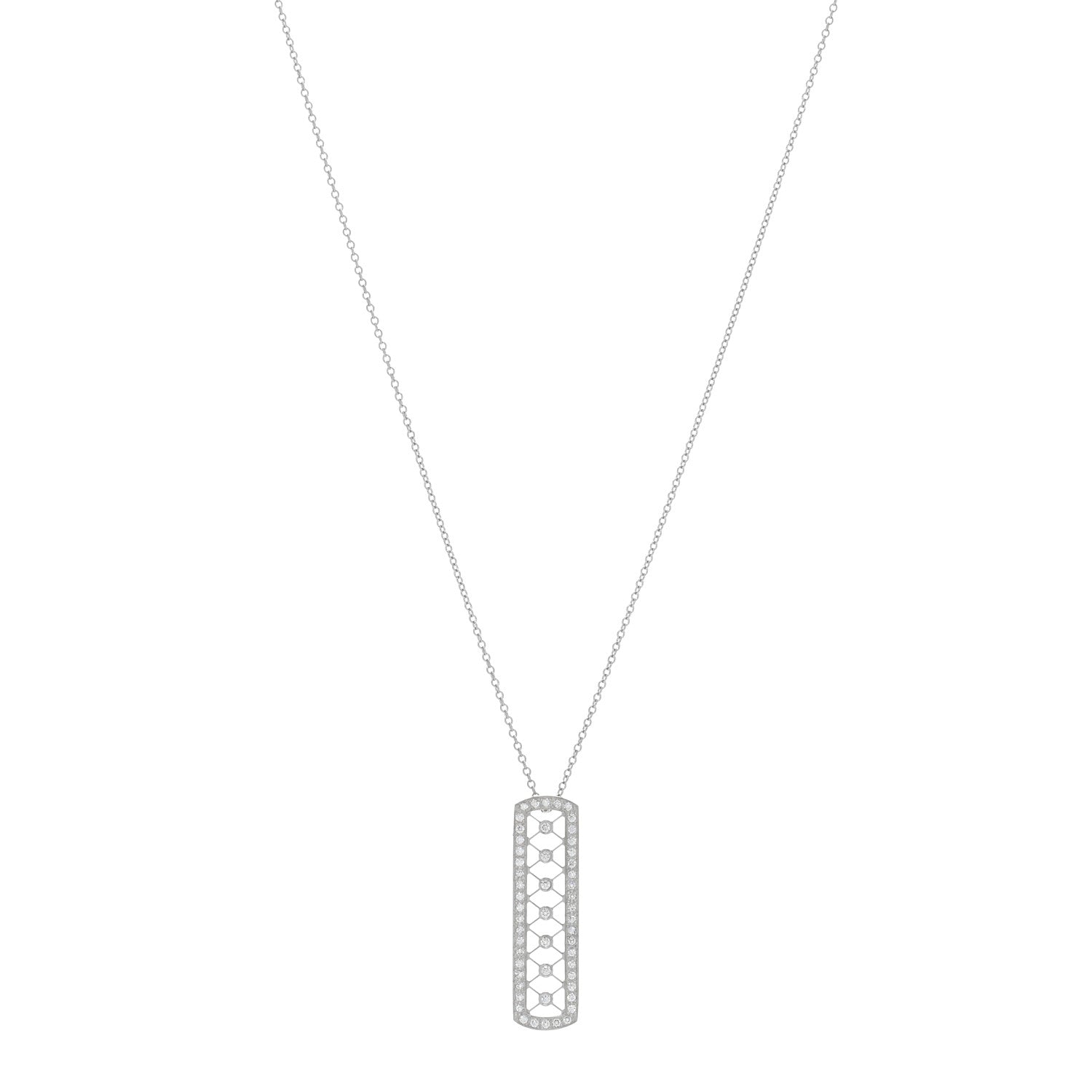 Tiffany Platinum Diamond Voile Weave Pendant Necklace 1 of 4