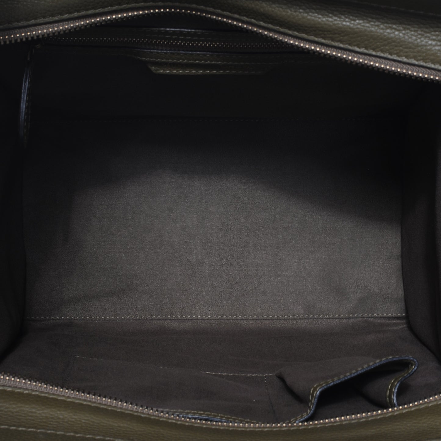 Drummed Calfskin Mini Luggage Olive Green