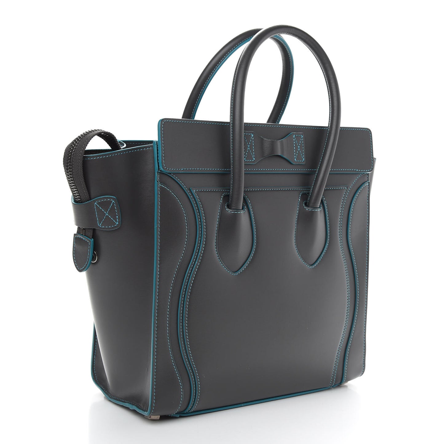 Satin Debossed Calfskin Micro Luggage Anthracite