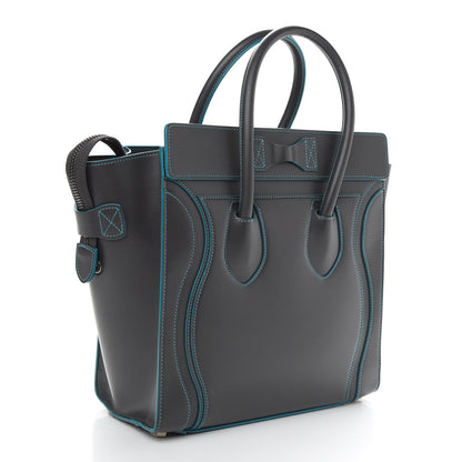 Celine Satin Debossed Calfskin Micro Luggage Anthracite 3 of 8