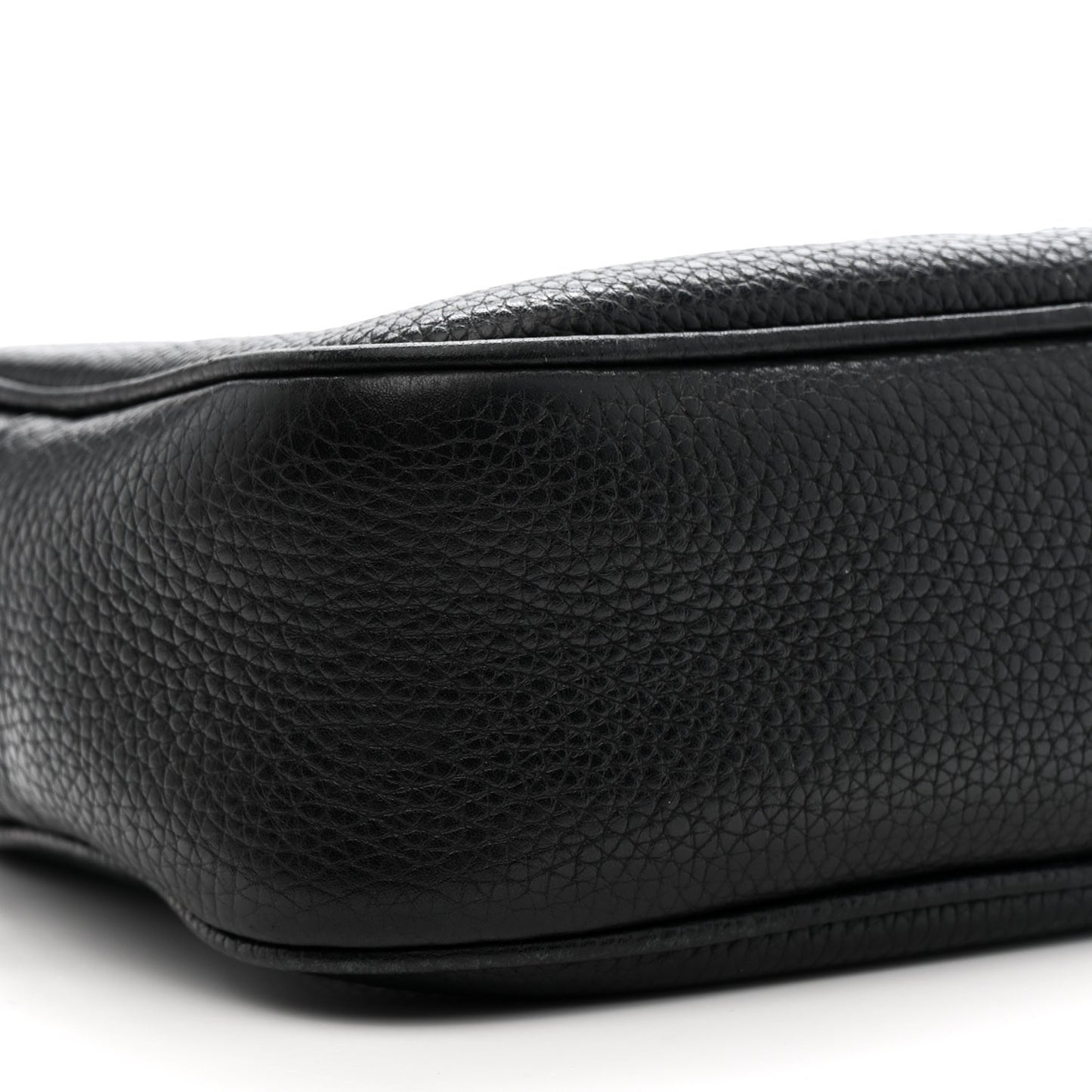 Pebbled Calfskin Small Soho Disco Bag Black