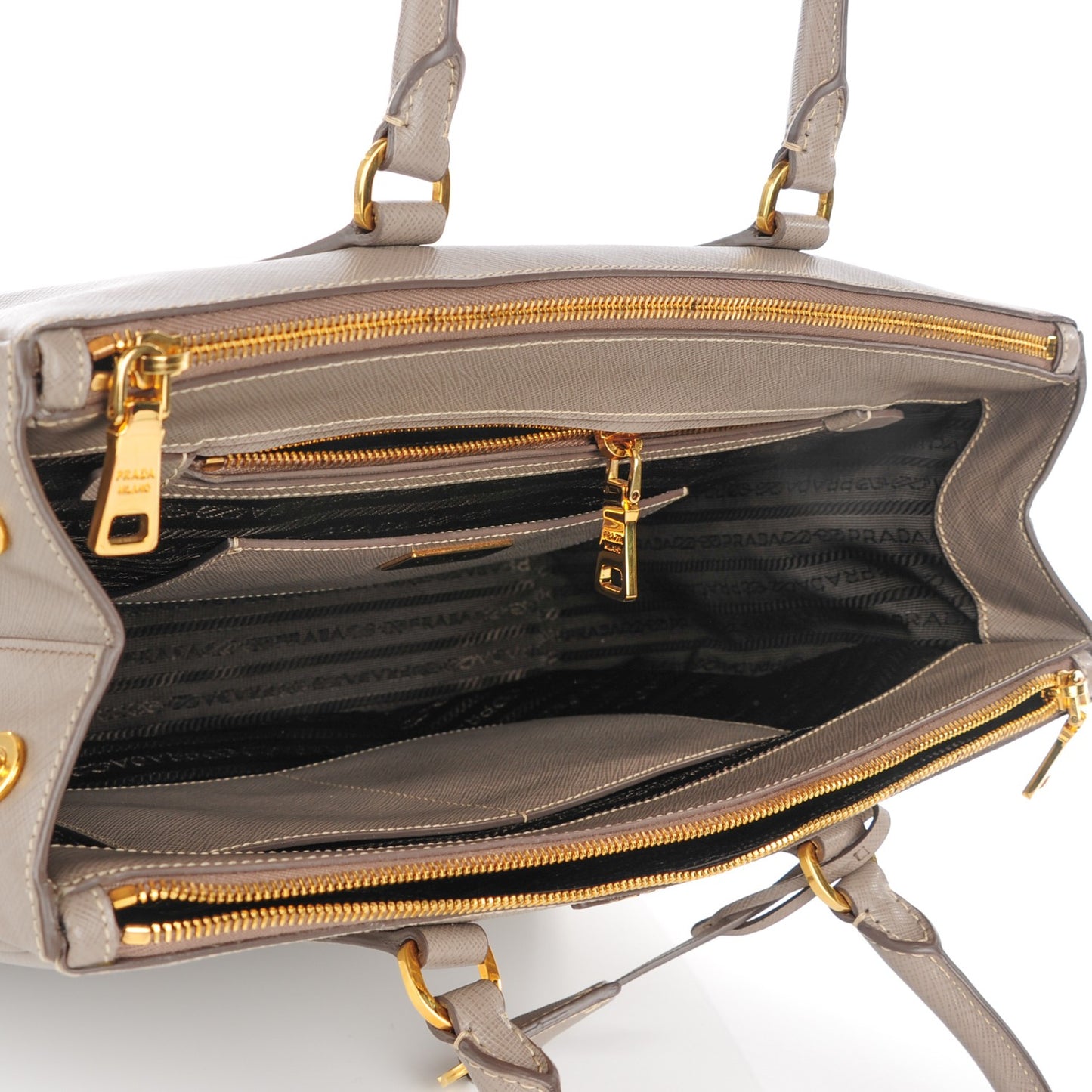 Saffiano Large Galleria Double Zip Tote Argilla