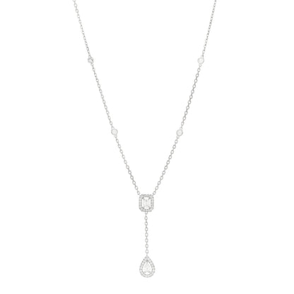 Messika 18K White Gold Diamond My Twin Tie Necklace 1 of 5