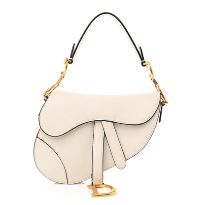 Christian Dior Grained Calfskin Mini Saddle Bag White 1 of 15