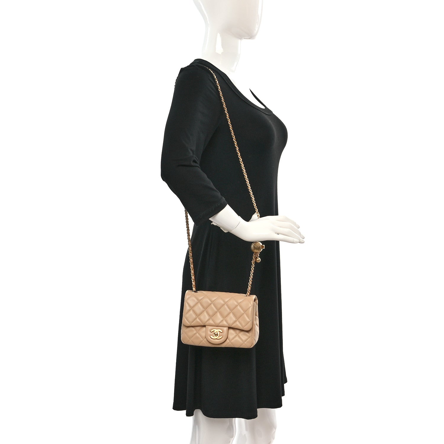 Chanel Lambskin Quilted Mini Pearl Crush Flap Beige 2 of 11