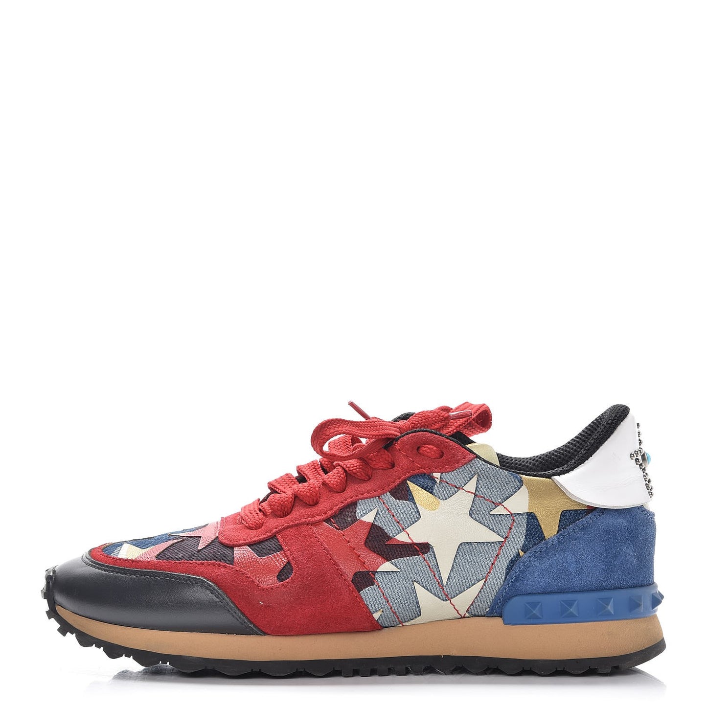 Suede Denim Camustars Womens Rockrunner Sneakers 38 Blue Red