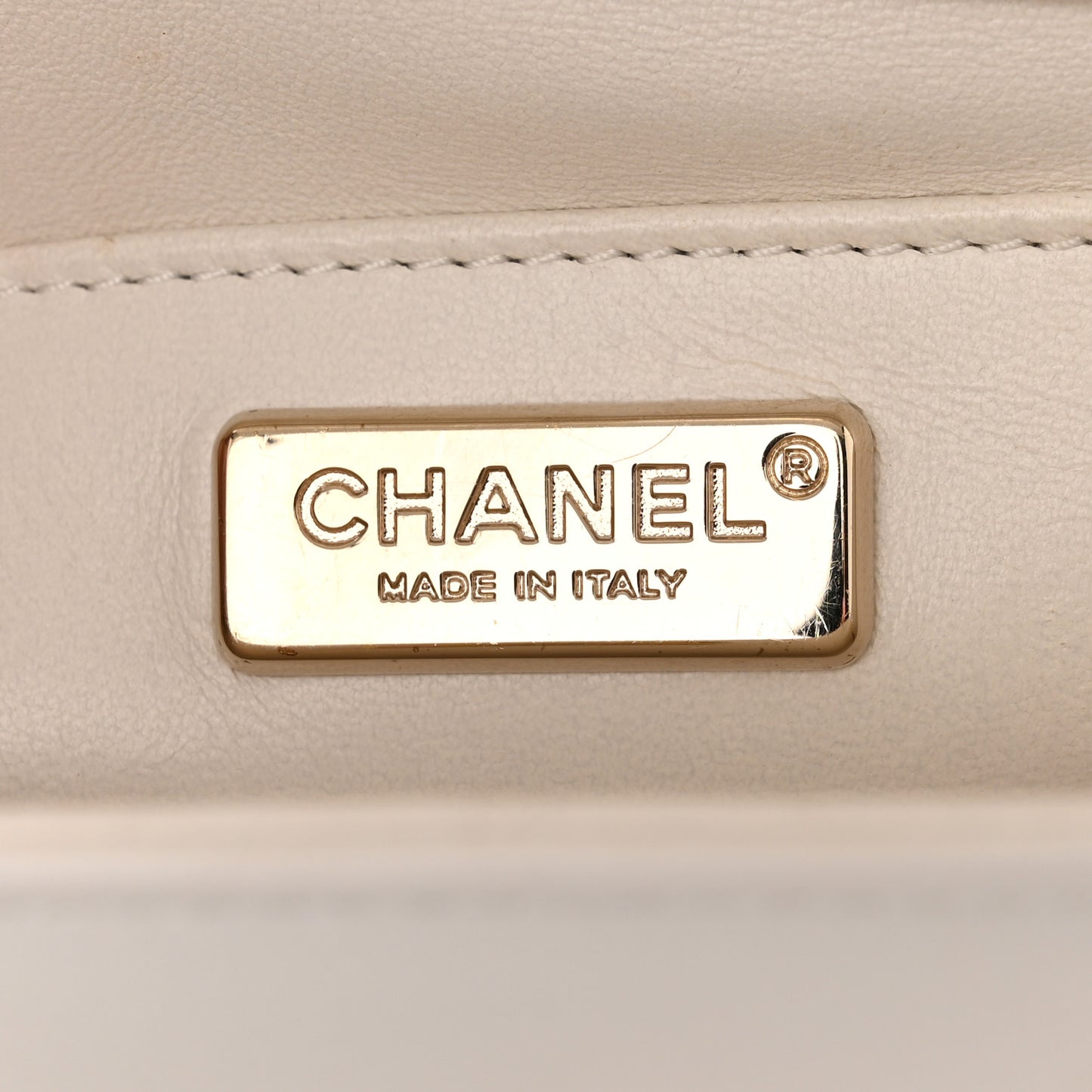 Calfskin Quilted Medium Chain Embellished Boy Flap White