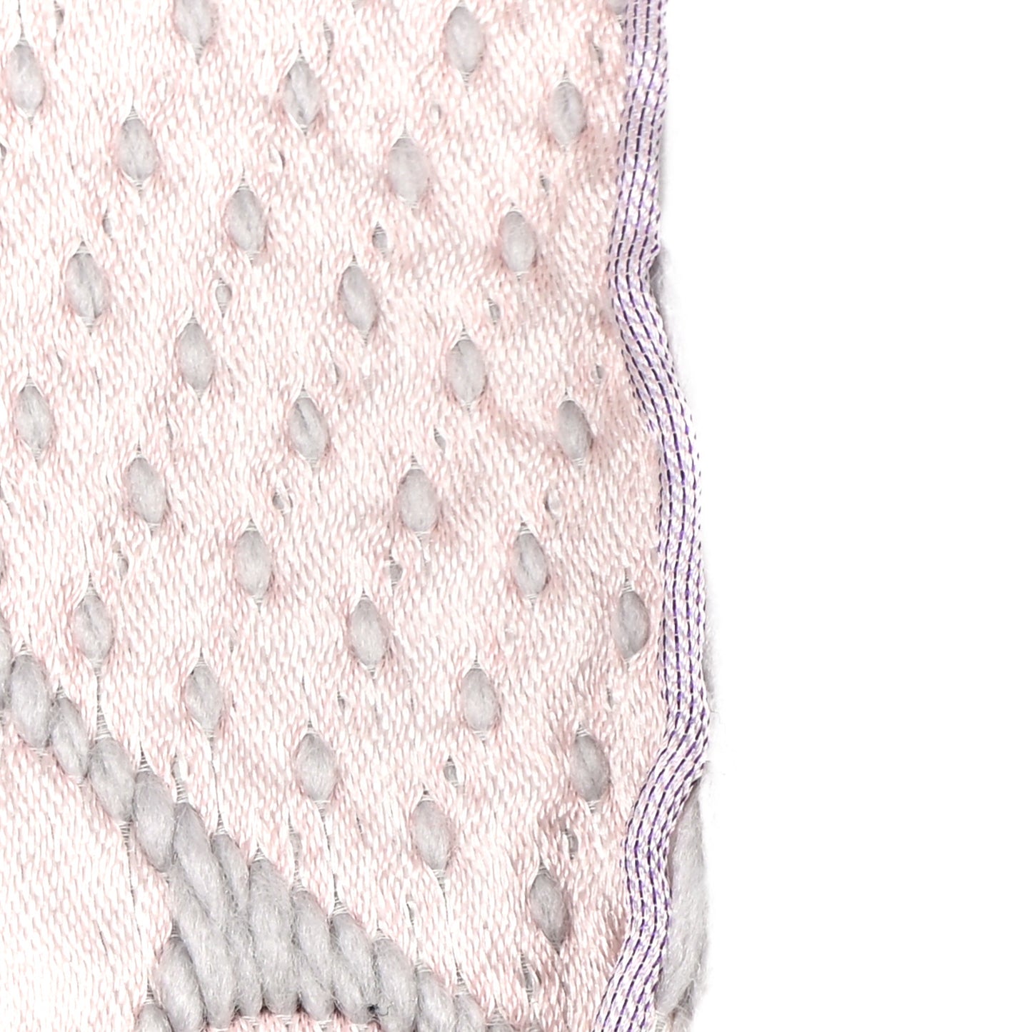 Wool Silk Logomania Shine Scarf Grey Multicolor