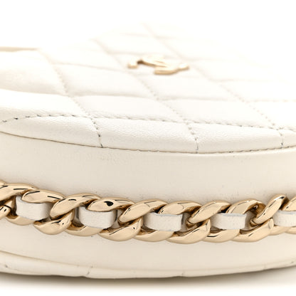 Chanel Lambskin Quilted Chain Around Pouch Hobo White 9 of 12