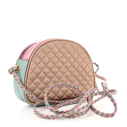 Gucci Laminated Nappa Trapuntata Mini Zumi Dome Shoulder Bag Rosa Lago Rame 3 of 11