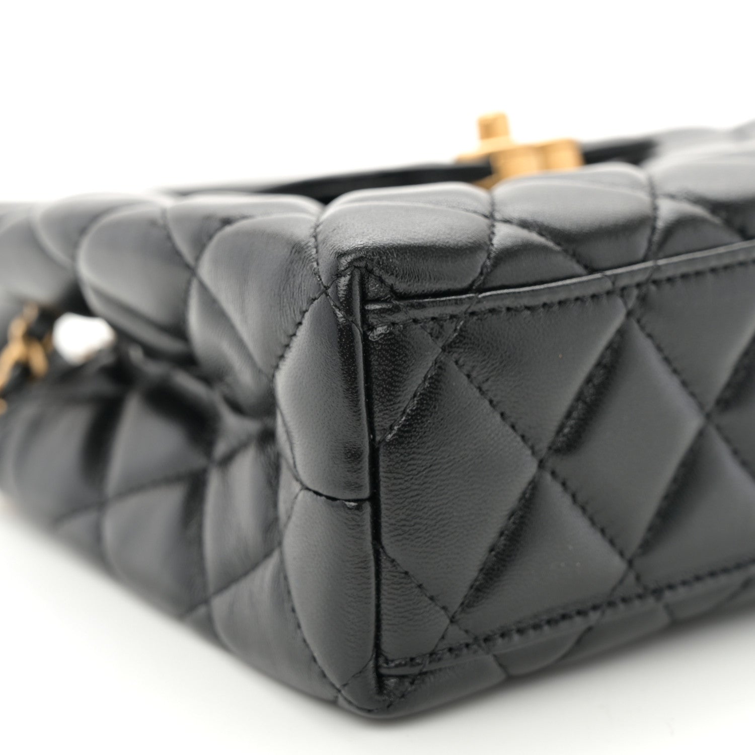 Chanel Shiny Aged Calfskin Quilted Nano Kelly Shopper Black 9 of 11