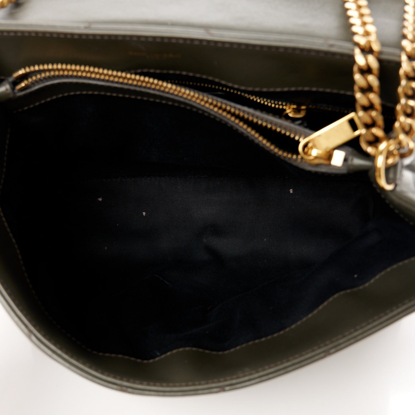 Calfskin Y Quilted Monogram Medium Loulou Chain Satchel Soil Brown
