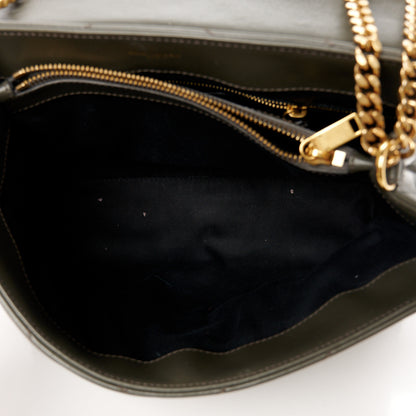 Saint Laurent Calfskin Y Quilted Monogram Medium Loulou Chain Satchel Soil Brown 5 of 11