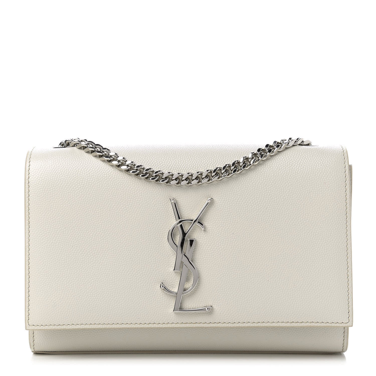 Saint Laurent Grain De Poudre Small Monogram Kate Satchel Blanc Vintage 1 of 10