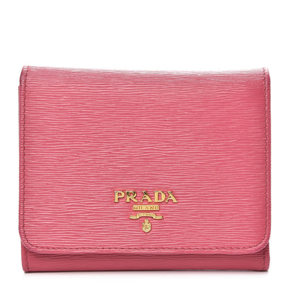 Prada Vitello Move Tri-Fold Compact Wallet Peonia 1 of 7