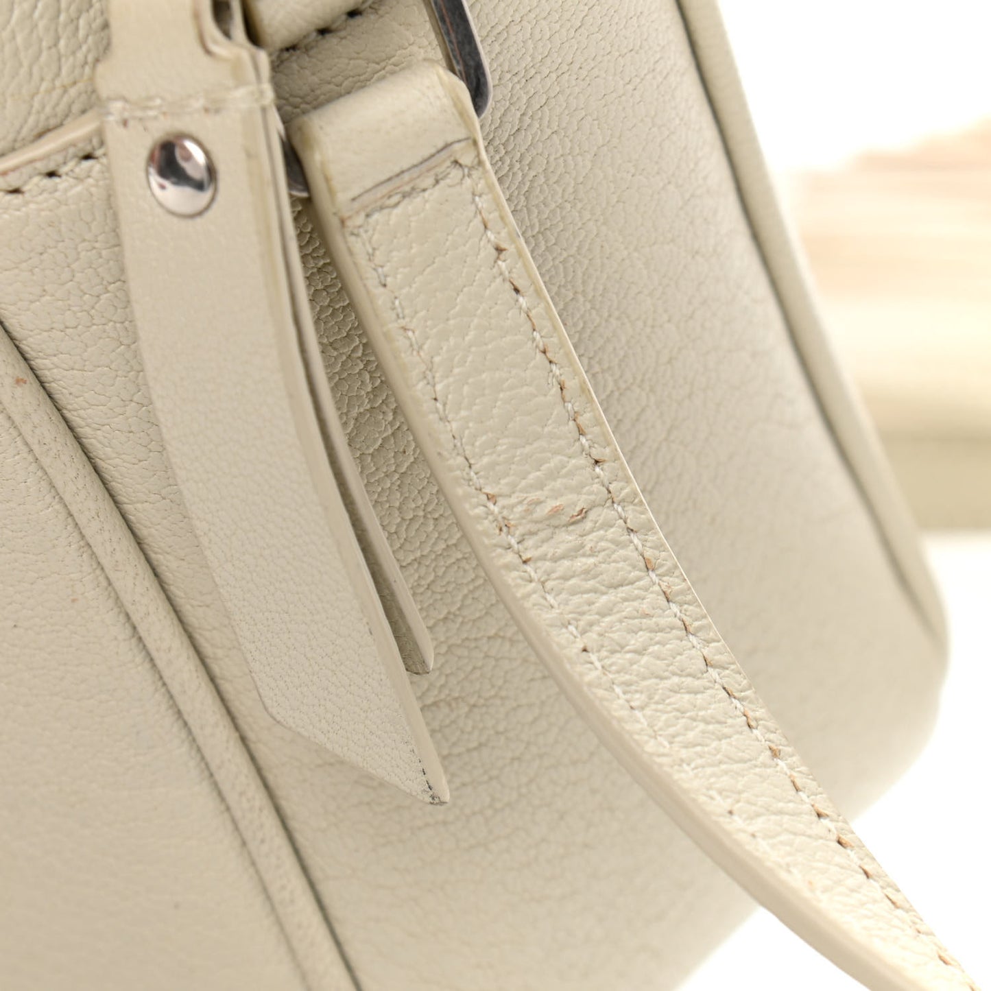 Lambskin Monogram Small Lou Camera Bag White