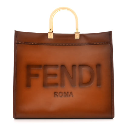 Fendi Vitello King Tamponato Large Fendi Sunshine Shopper Tote Cuoio 1 of 12