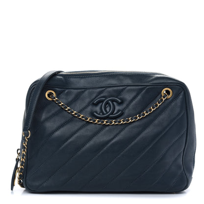 Chanel Lambskin Quilted Coco Vintage Camera Case Blue 1 of 10
