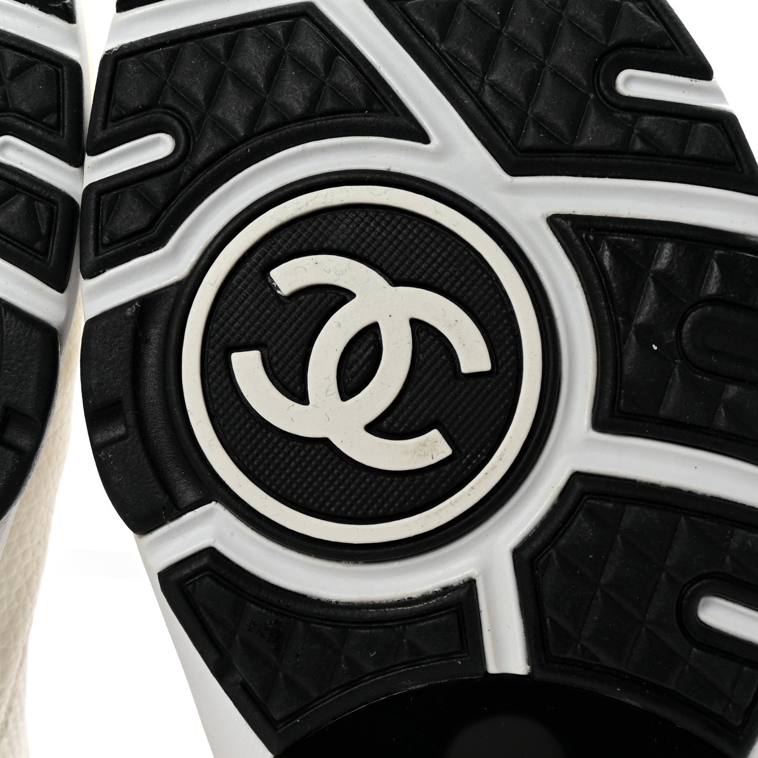 Chanel Mesh Suede Calfskin Grained Calfskin Womens CC Sneakers 41