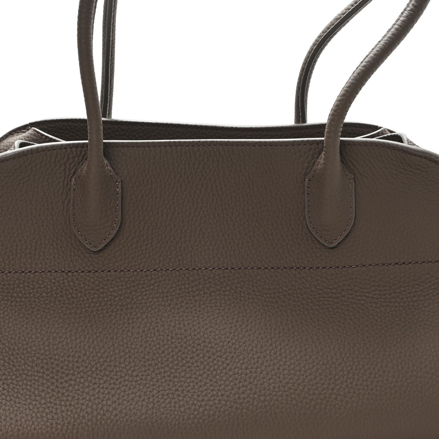 The Row Matte Grained Calfskin Margaux Shoulder 12 Dark Olive 7 of 9