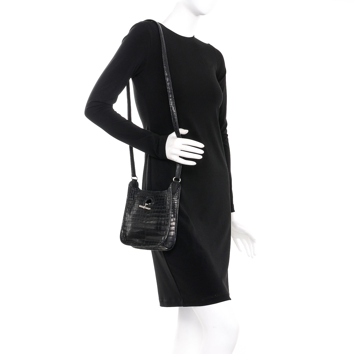 Hermes Matte Niloticus Crocodile Vespa TPM Black 2 of 7