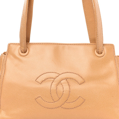 Chanel Caviar CC Shoulder Bag Beige 10 of 10
