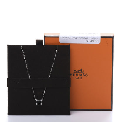 Hermes Lacquered Palladium Pop H Pendant Necklace Black 7 of 7