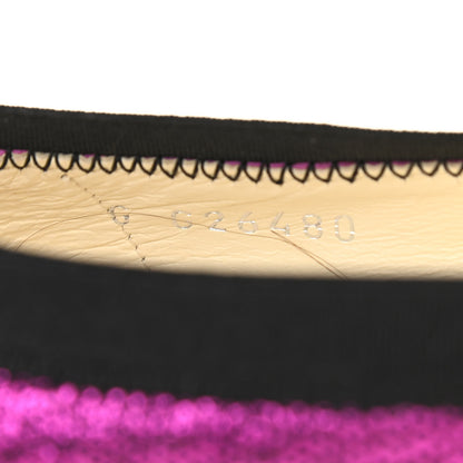 Chanel Metallic Lace Cap Toe Ballerina Flats 37.5 Fuchsia 8 of 8