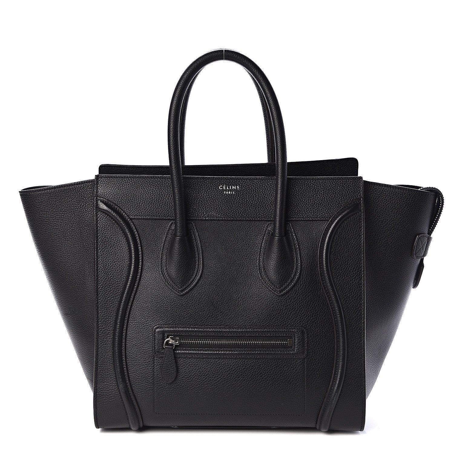 Celine Drummed Calfskin Mini Luggage Black 2 of 9