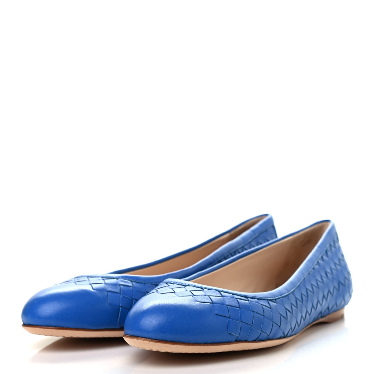 Nappa Intrecciato Flats 39.5 Blue Royal