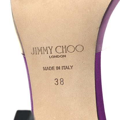 Jimmy Choo Satin PVC Farley 95 Pumps 38 Purple 7 of 8