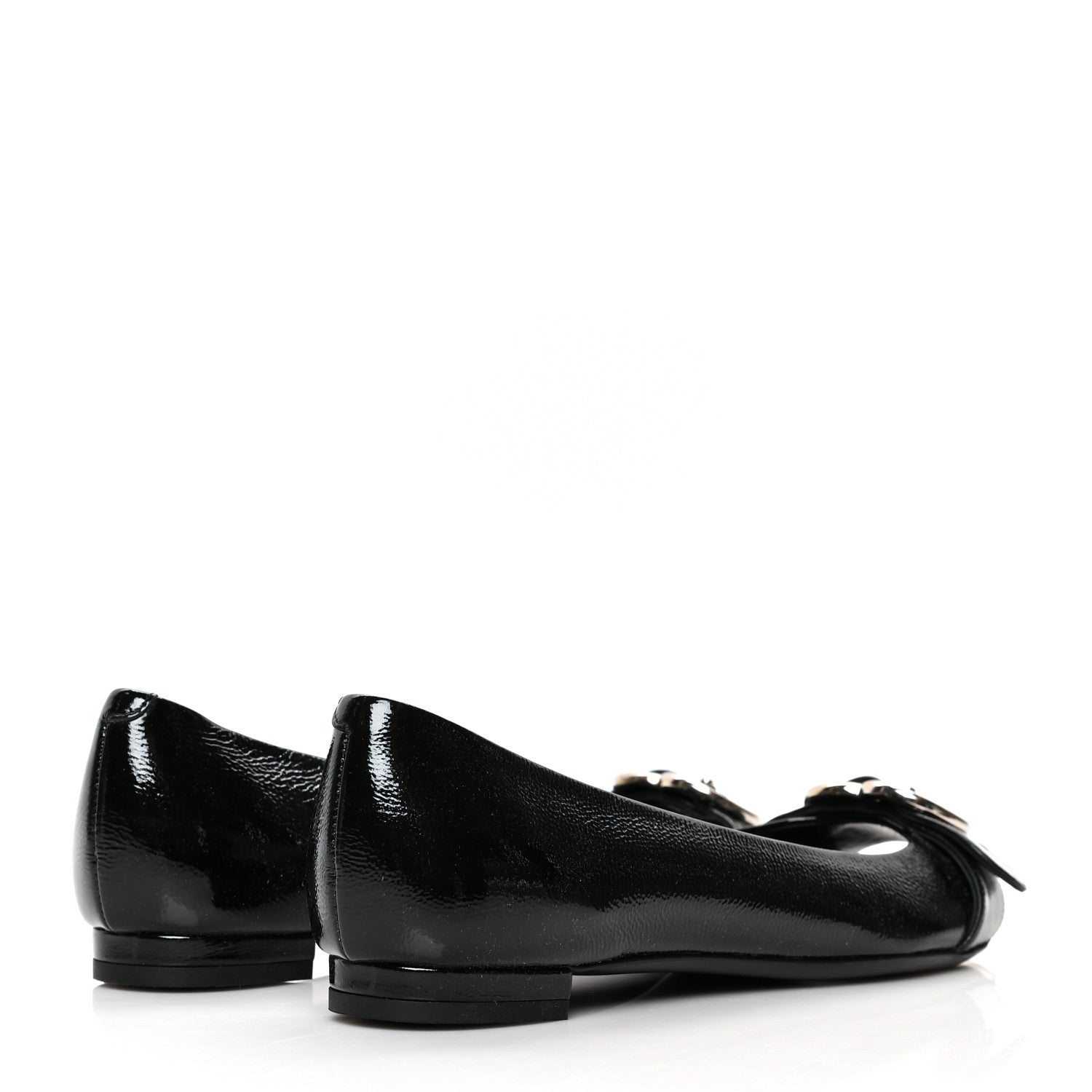 Gucci Patent Interlocking G Salandia Peep Toe Flats 39 Black 4 of 8