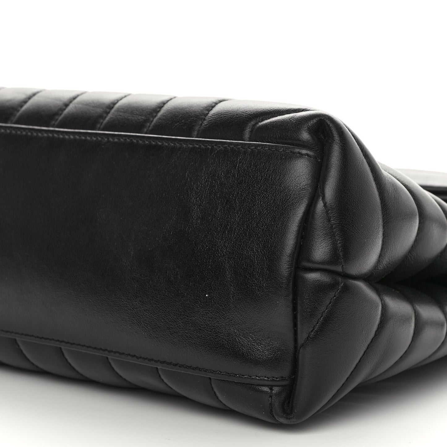 Calfskin Y Quilted Monogram Medium Loulou Chain Satchel Black