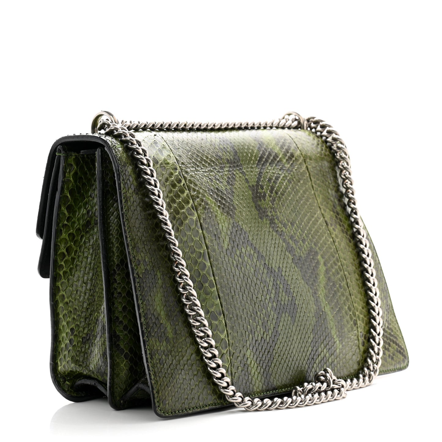 Snakeskin Medium Dionysus Shoulder Bag Green
