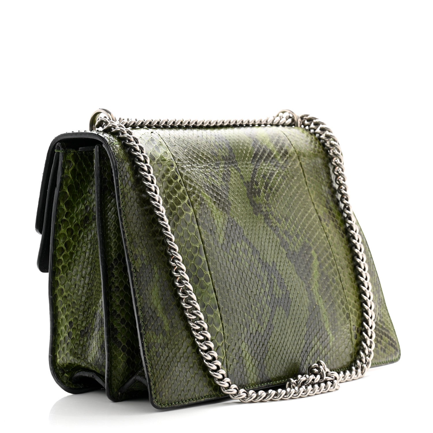Gucci Snakeskin Medium Dionysus Shoulder Bag Green 3 of 13